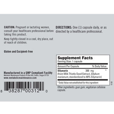 Silymarin (Milk Thistle Extract) 300mg * Metabolic Maintenance Supplement - Conners Clinic